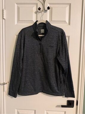 Men's Callaway Charcoal Heather Gray Quarter-Zip Pullover - size M